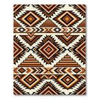 Earth Toned Geometric Diamond Sunburst Rug