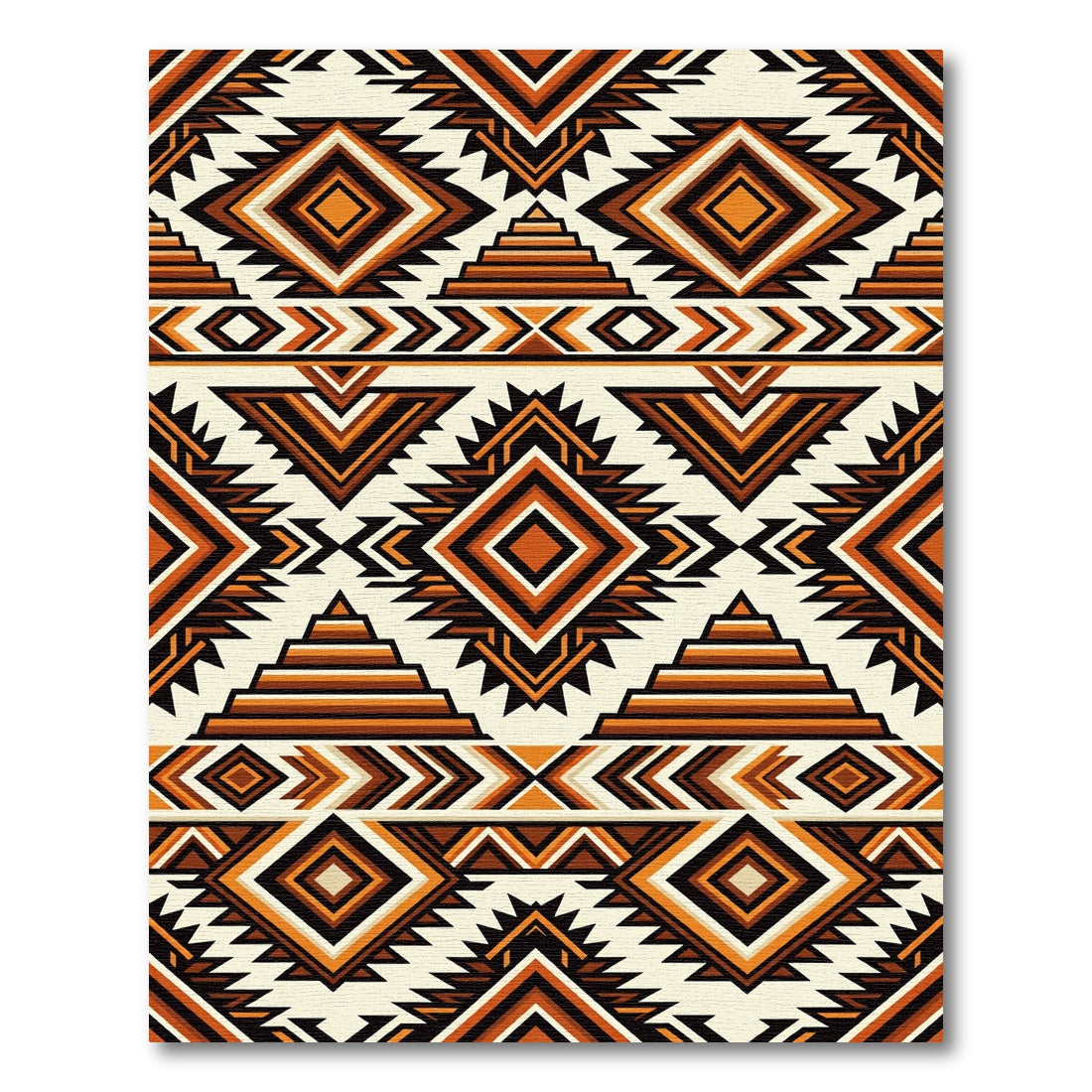 Earth Toned Geometric Diamond Sunburst Rug