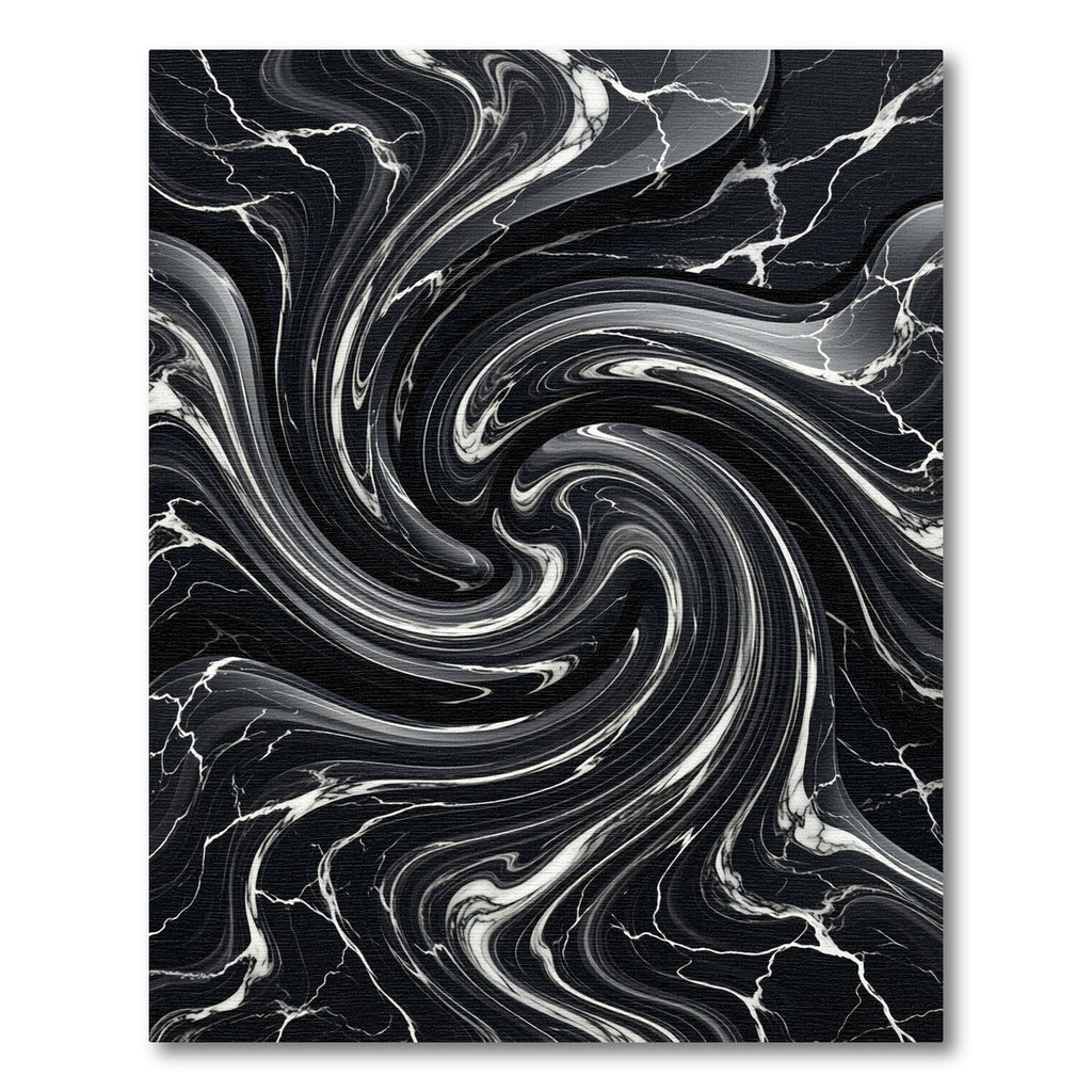 Monochromatic Swirl Marble Galaxy Rug