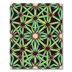Geometric Starburst Emerald Burgundy Rug