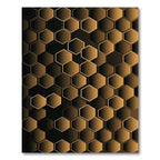 Sophisticated Gold Geometric Hexagon Abstract Rug