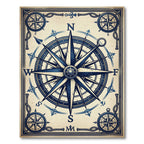 Vintage Nautical Compass Navy Anchor Art Rug