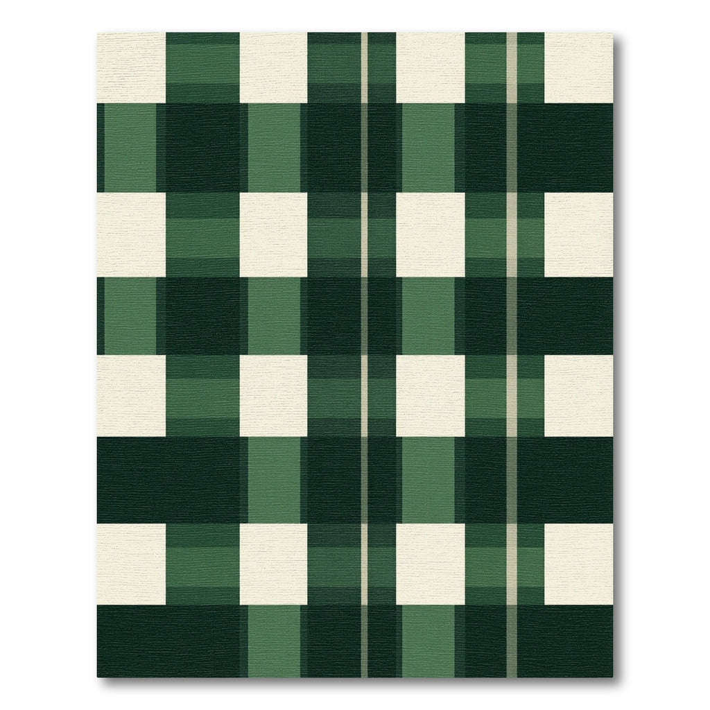 Bold Green and Cream Buffalo Check Rug