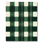 Bold Green and Cream Buffalo Check Rug
