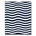 Classic Navy and White Wavy Stripe Rug