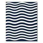 Classic Navy and White Wavy Stripe Rug
