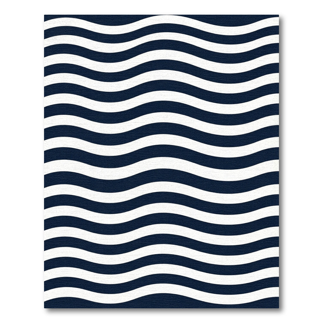 Classic Navy and White Wavy Stripe Rug