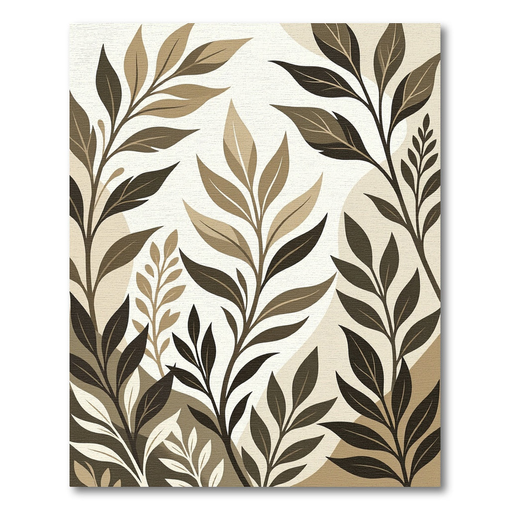 Neutral Earthy Leaf Branches Rug
