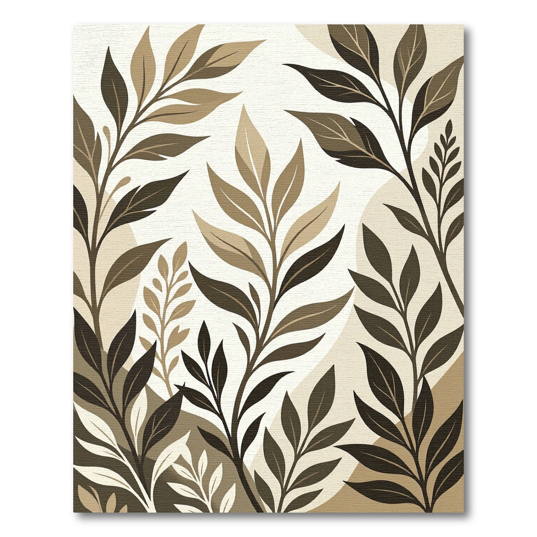 Neutral Earthy Leaf Branches Rug