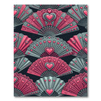 Pink Silver Heart Fan Collection Rug