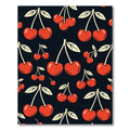 Mid Century Vibrant Cherry Icon Black Rug