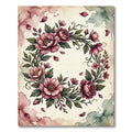 Vintage Rose Floral Garland Wreath Rug