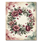 Vintage Rose Floral Garland Wreath Rug