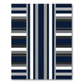 Modern Navy Gray Striped Minimalist Rug