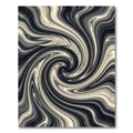 Monochrome Feathers in A Flowing Vortex Rug