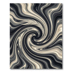 Monochrome Feathers in A Flowing Vortex Rug