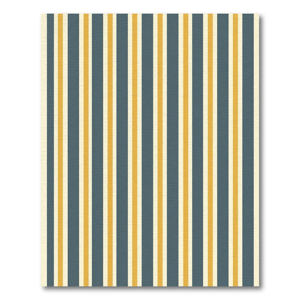 Modern Mustard Yellow Navy Striped Rug