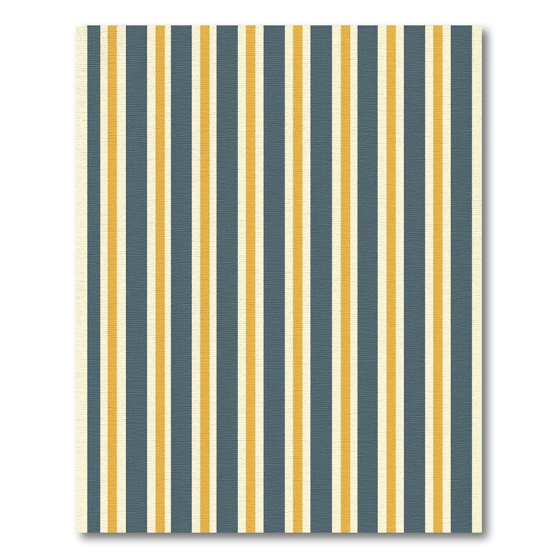 Modern Mustard Yellow Navy Striped Rug