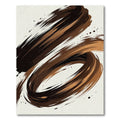 Bold Brown Brushstroke Swirl Rug