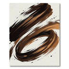 Bold Brown Brushstroke Swirl Rug