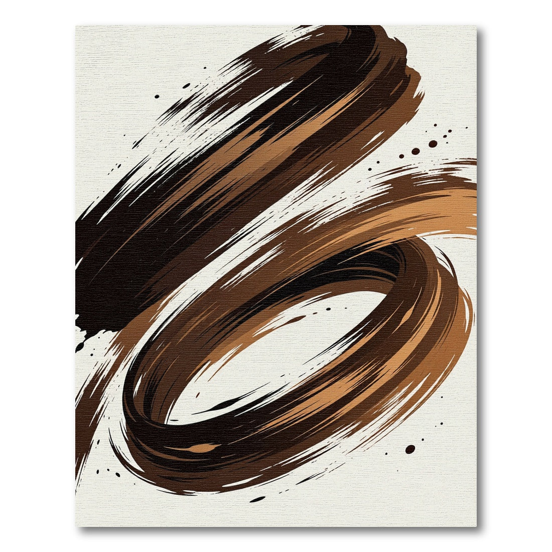 Bold Brown Brushstroke Swirl Rug