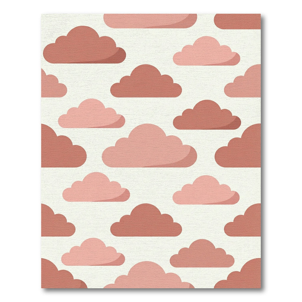 Dusty Rose Minimalist Cloudscape Area Rug