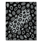 Modern Gray Abstract Organic Cell Rug
