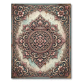 Antique Pink Floral Scroll Medallion Rug