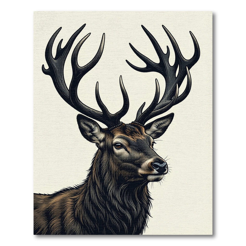 Majestic Antlered Stag Earth Tone Rug
