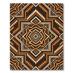 Bold Earthy Geometric Aztec Medallion Rug