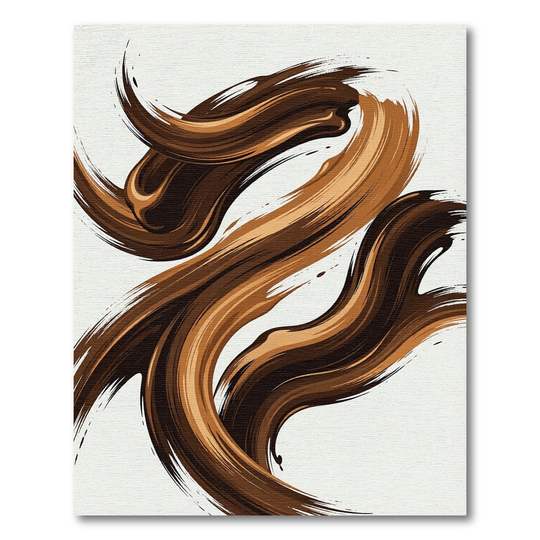 Abstract Brown Swirl Movement Art Rug