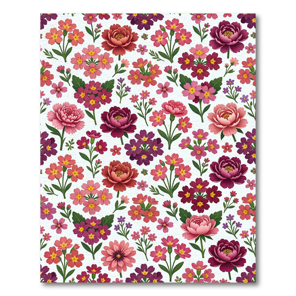 Pink Berry Floral Garden Rug