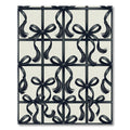 Elegant Black Bows and Tassels Grid Rug