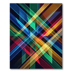 Vibrant Geometric Multicolored Intersecting Lines Rug