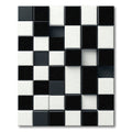 Monochrome 3D Checkered Composition Rug
