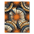 Mid Century Modern Geometric Orange Starburst Rug