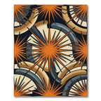 Mid Century Modern Geometric Orange Starburst Rug
