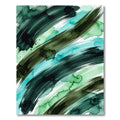Emerald Green Abstract Watercolor Brushstroke Rug
