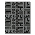 Tribal Black Comb Moon Village Repeat Rug