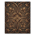 Ornate Bronze Leaf Scrollwork Rug