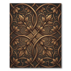 Ornate Bronze Leaf Scrollwork Rug