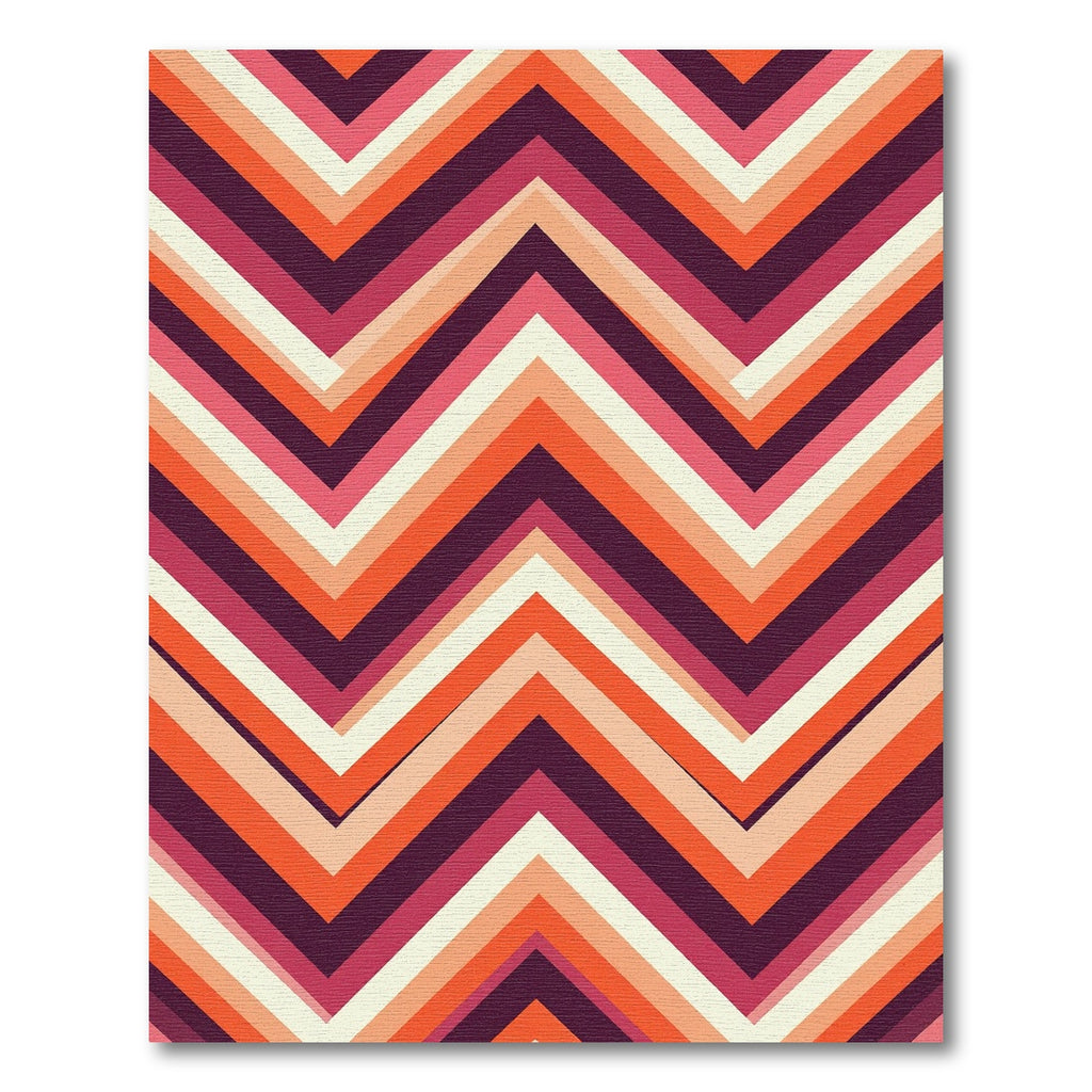 Retro Zigzag Chevron Orange Pink Rug