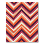 Retro Zigzag Chevron Orange Pink Rug