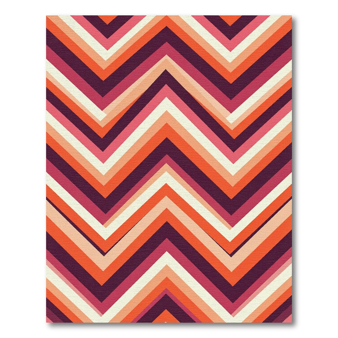 Retro Zigzag Chevron Orange Pink Rug