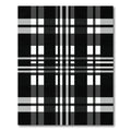 Classic Black White Plaid Stripes Rug