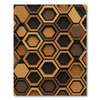 Earthy Brown Hexagon Inlay Rug