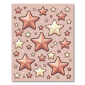 Rose Gold Star Scattered Background Rug