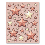 Rose Gold Star Scattered Background Rug