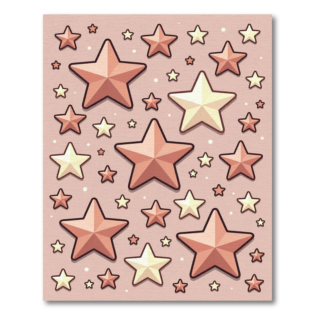 Rose Gold Star Scattered Background Rug