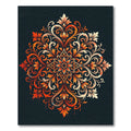 Ornate Amber Floral Medallion Rug